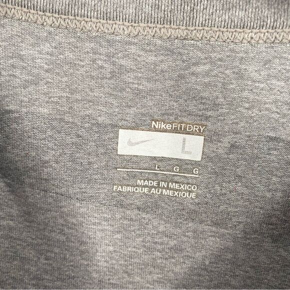 Nike Fit Dry Men’s Baseball Short Sleeve Crew Neck Gray Shirt size L - Picture 2 of 3
